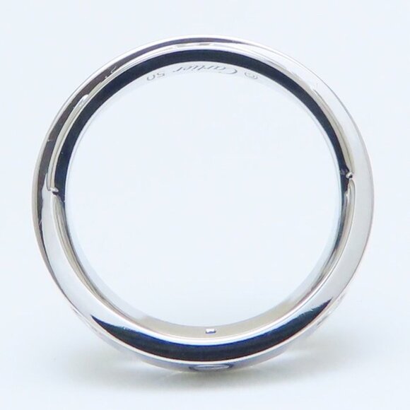 Cartier LOVE Diamond Ring 18K White Gold Small Model Size 52 CARTIER Silver Diamond Love Ring #50